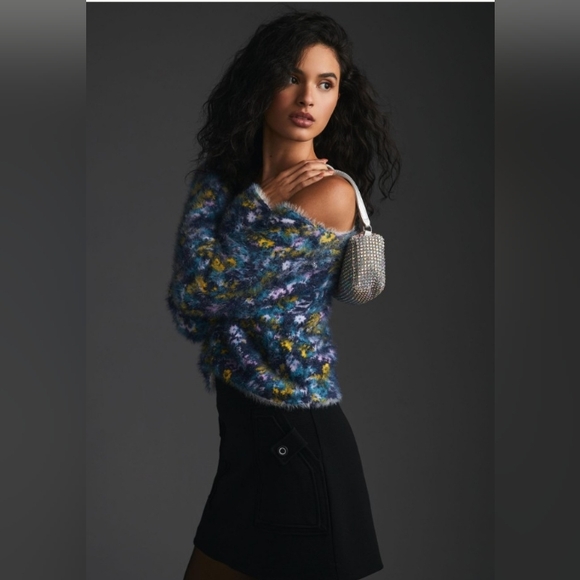 NWT Anthropologie Pilcro Cropped Eyelash Sweater Size XS - Picture 4 of 14